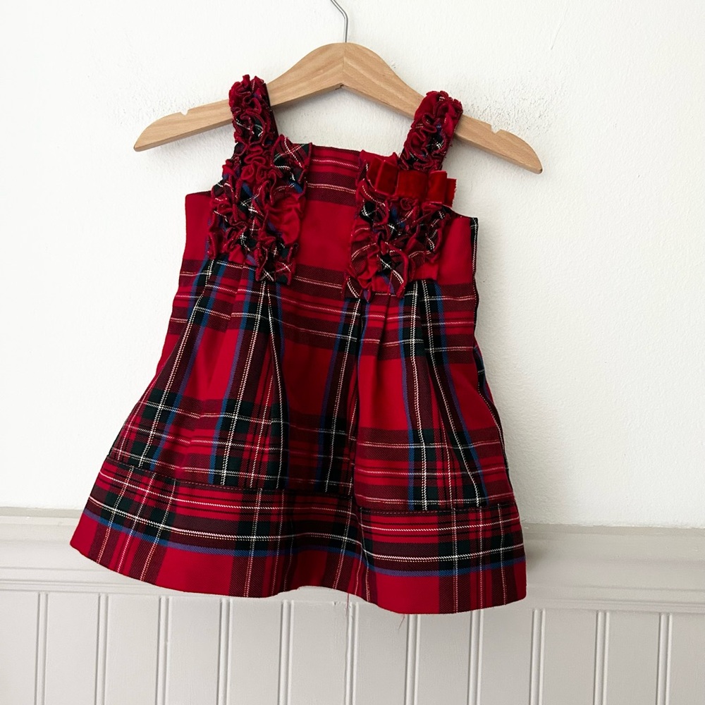 The Children's Place Red Plaid Dress 6-9 Months